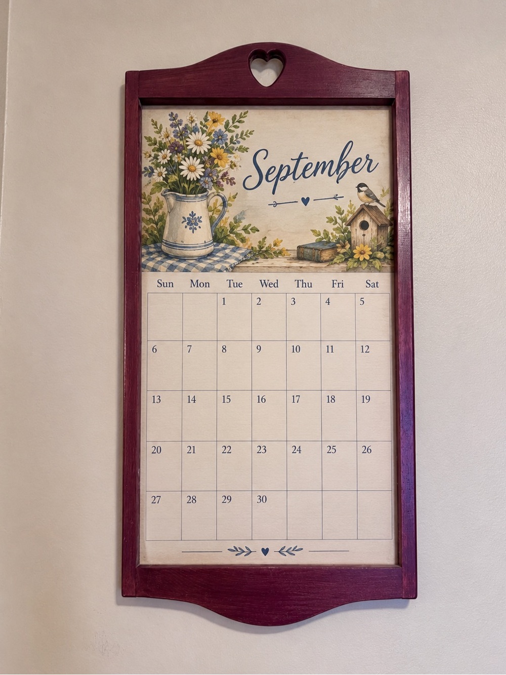 Cottagecore calendar frame
